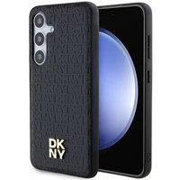 DKNY Odinis raštas metalo logotipas MagSafe dėklas telefonui skirtas Samsung Galaxy S24 - juodas