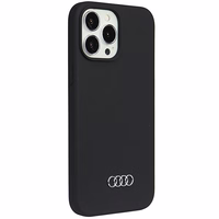 Audi silikoninis dėklas telefonui iPhone 13 Pro Max 6.7" juodas/juodas kietas dėklas AU-LSRIP13PM-Q3/D1-BK