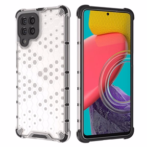 Korėtas dėklas šarvuotas dangtelis su geliniu rėmeliu Samsung Galaxy M53 5G Permatomas