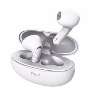 Беспроводные внутриканальные TWS-наушники Trust Yavi Bluetooth с ENC, белые
