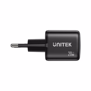 Unitek GaN tinklo įkroviklis USB-A ir USB-C 20W juodas