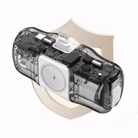 Wozinsky WF16-YCS 5000mAh 15W USB-C mini išorinė baterija su įmontuotu USB-C kabeliu ir Apple Watch įkrovikliu - balta