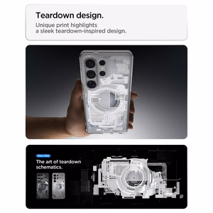 Spigen Ultra Hybrid Mag MagSafe Dėklas for Samsung Galaxy S26 Ultra Zero One - Clear and baltas
