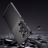 Thunder dėklas telefonui Samsung Galaxy S25 Ultra silikoninis šarvuotas dėklas - juodas