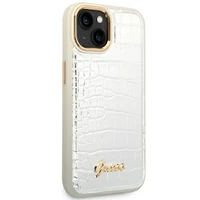 Guess GUHCP14MHGCRHS iPhone 14 Plus 6.7 "sidabrinis/sidabrinis kietas dėklas Croco Collection