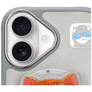 AmazingThing Nimmy Glasses Cool Cat MagSafe dėklas telefonui iPhone 16 – pilkas