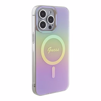 Guess GUHMP15XHITSP iPhone 15 Pro Max 6.7" rožinis/rožinis kietas dėklas IML Iridescent MagSafe