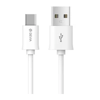 USB kabelis Devia Smart Type-C 2.0m baltas