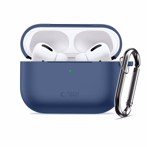 "Tech-Protect" silikoninis dėklas su kabliuku, skirtas "AirPods Pro" - tamsiai mėlynas