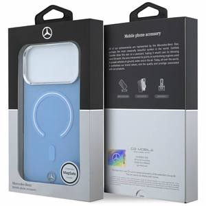 Mercedes Double Layer Iconic Logo dėklas, skirtas iPhone 18 Pro Max / 17 Pro Max, suderinamas su MagSafe – mėlynas