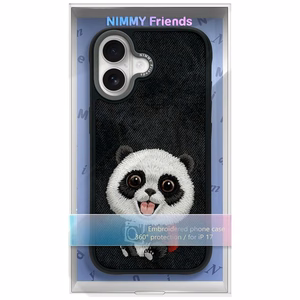 Nimmy Big Eyed Pet 2.0 pandos dėklas telefonui iPhone 17 - juodas