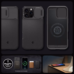 Spigen Optik Armor Mag dėklas su MagSafe iPhone 16 Pro Max - juodas