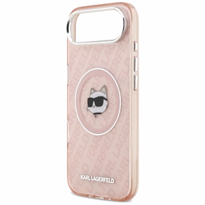 KARL LAGERFELD dėklas telefonui IPHONE 17 Air suderinamas su Magnetine KLHMP17MHMKBCHOP (IML Choupette Head Logo) rožinė