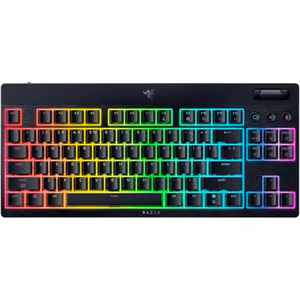 Razer BlackWidow V4 Low-Profile Tenkeyless HyperSpeed Keyboard Wireless US Bluetooth Green Switches Black