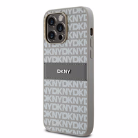 DKNY Odinis mono juosta ir metalinis logotipas dėklas telefonui iPhone 14 Pro Max - smėlio