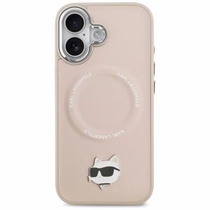 Karl Lagerfeld Choupette Pin Magnetinis dėklas telefonui iPhone 17 - rožinė