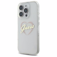 Guess IML Heart dėklas telefonui iPhone 16 Pro - skaidrus