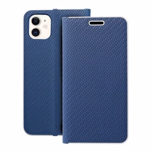 Dėklas telefonui (m) - LUNA Book Carbon IPHONE 11 mėlynas