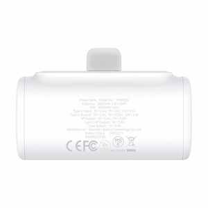 Išorinė baterija OS-Baseus Compact IP 5000mAh 20W (balta)