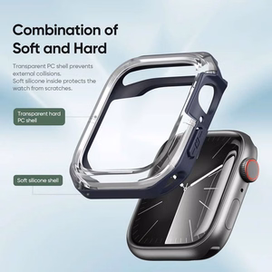 DUX DUCIS dėklas TAMO Apple Watch 10 serijai 46 mm skaidrus su tamsiai mėlynu