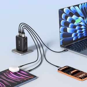 "Tech-Protect NC200W-GaN" 4 prievadų 200 W sieninis įkroviklis - juodas