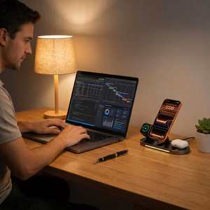 Tech-Protect A51 MagSafe 3-in-1 25W QI2.2 belaidis įkroviklis - juodas
