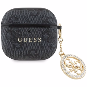 Guess 4G Strass Charm dėklas AirPods 4 - juodas