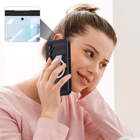 Vandeniui atsparus dėklas SHELLBOX MARS su metaliniu žiedu, skirtas SAMSUNG S25, juodas