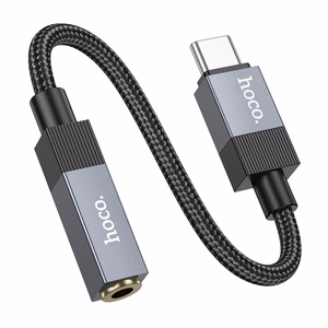 Adapteris AUX USB C (vyriškasis) į Jack 3,5 mm (moteriškasis) Hoco UPA32C juodas