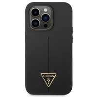 Guess GUHCP14LSLTGK iPhone 14 Pro 6.1 "juodas/juodas kietas dėklas Silikoninis Triangle