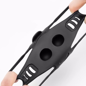 Rockbros LF24166 silikoninis dviračio telefono laikiklis, 4–7" – spalva: juoda