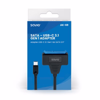 SAVIO AK-69 adapteris USB-C 3.1 Gen 1 (M) - SATA (F), skirtas 2,5 colio diskams