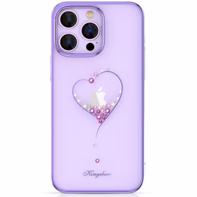 Kingxbar Wish Series silikoninis dėklas telefonui iPhone 14 Plus purpurinės spalvos su Swarovski kristalais