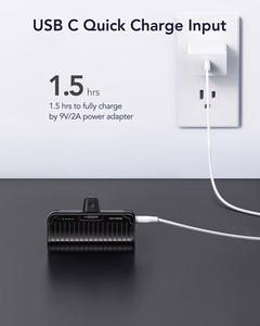 VEGER išorinė baterija 5000 mAh su įmontuotu jungtimi Lightning PlugOn PD QC3.0 3A 20W W0558P juoda