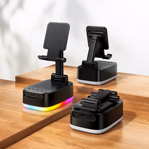 "Borofone" nešiojamasis "Bluetooth" garsiakalbis BR200 Marea 3 in 1 su laikikliu ir 1500 mAh maitinimo banku, juodas