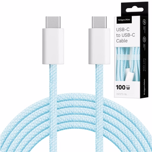 Krüger&Matz Basic USB-C–USB-C laidas, 100 W, 1 m, mėlynas