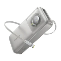 Išorinė baterija Baseus OS Free2Pull 20000mAh 65W + laidas (pilka)