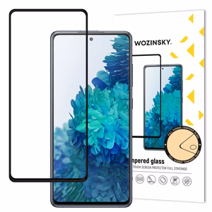 Wozinsky pilno lipnumo stiklas Super Tough ekrano apsauga, pilnai dengia su rėmeliu, draugiška Samsung Galaxy S20 FE, juoda