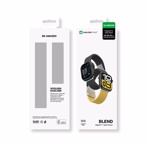 Rinkinys 2 AmazingThing Blend dirželis Apple Watch 45/46/49mm - Geltona-Juoda/Juoda