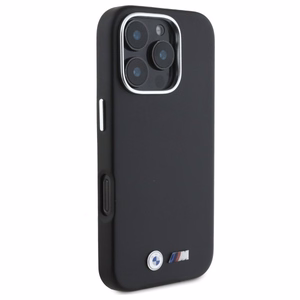 BMW M lygus pilnai apvyniotas metalinis magnetinis dėklas iPhone 16 Pro - juodas
