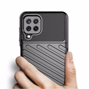 Thunder dėklas telefonui lankstus tvirtas atsparus TPU dėklas Samsung Galaxy A22 4G mėlynas