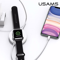 USAMS Belaidis įkroviklis US-CC096 10W su laidu lightning juodas CC96WH01