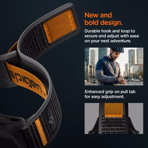 Spigen Athlex Airna Garmin Quick Release 22 mm dirželis, juodas ir oranžinis