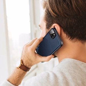 Dux Ducis Fino dėklas telefonui iPhone 14 Plus mėlynas nailoninis