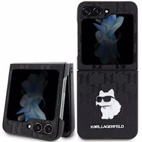 Karl Lagerfeld Saffiano Monogram Choupette Pin dėklas telefonui Samsung Galaxy Z Flip 5 - juoda