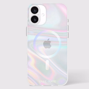 Case-Mate Soap Bubble MagSafe dėklas, skirtas iPhone 16 Plus, vaivorykštinis