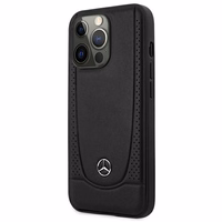 Mercedes MEHCP15XARMBK iPhone 15 Pro Max 6.7" juodas kietas odinis dėklas telefonui Urban