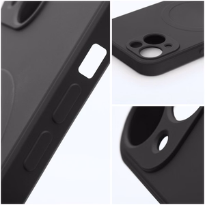 Silikoninis „Mag Cover“ dėklas, skirtas „iPhone 17 Pro Max / 18 Pro Max“, suderinamas su „MagSafe“, su didele kameros išpjova – juodas