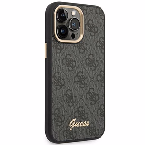 Guess 4G Vintage Gold Logo dėklas iPhone 14 Pro juodas