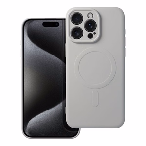 Чехол силиконовый Mag Cover (MagSafe) для iPhone 15 Pro Max титановый